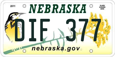NE license plate DIF377