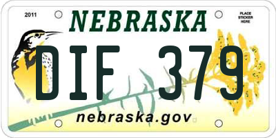 NE license plate DIF379
