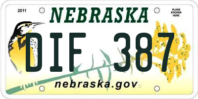 NE license plate DIF387