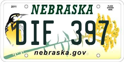 NE license plate DIF397