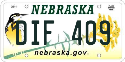 NE license plate DIF409