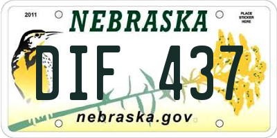 NE license plate DIF437