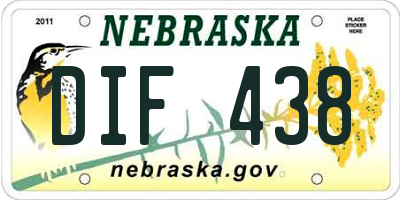 NE license plate DIF438
