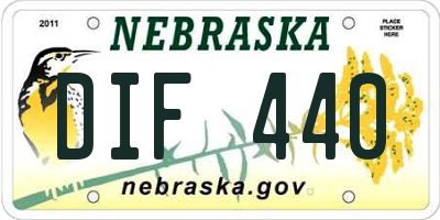 NE license plate DIF440