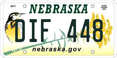 NE license plate DIF448