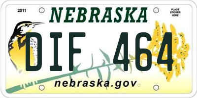 NE license plate DIF464