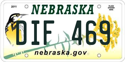 NE license plate DIF469