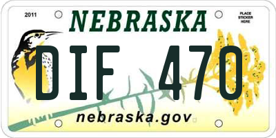 NE license plate DIF470