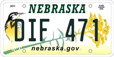 NE license plate DIF471