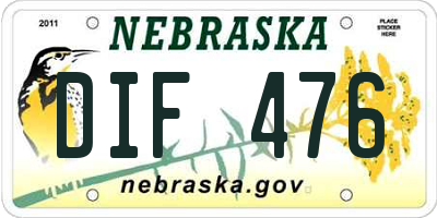 NE license plate DIF476