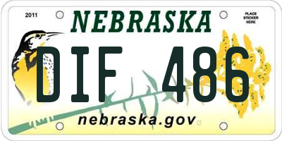 NE license plate DIF486