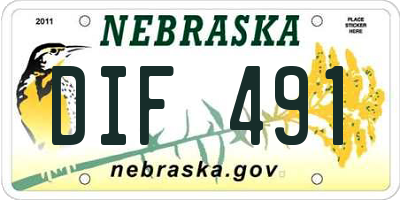 NE license plate DIF491