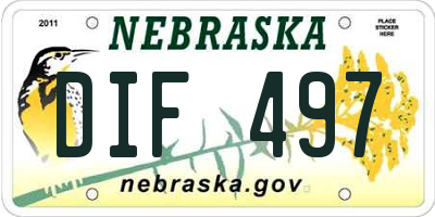 NE license plate DIF497