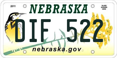 NE license plate DIF522