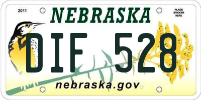 NE license plate DIF528