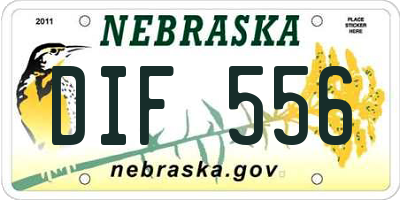 NE license plate DIF556