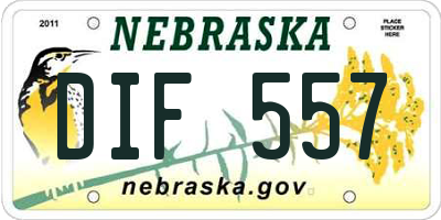 NE license plate DIF557