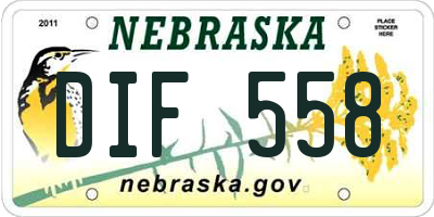 NE license plate DIF558