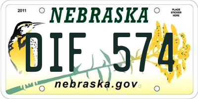 NE license plate DIF574