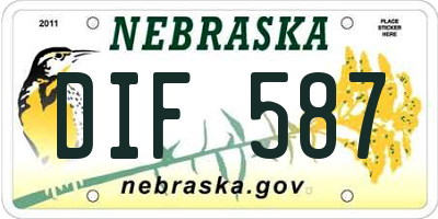 NE license plate DIF587