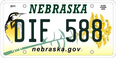 NE license plate DIF588