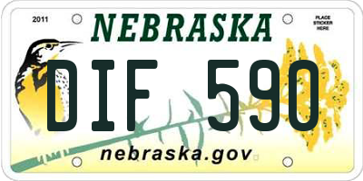 NE license plate DIF590