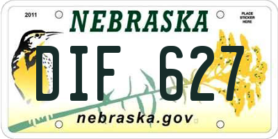NE license plate DIF627