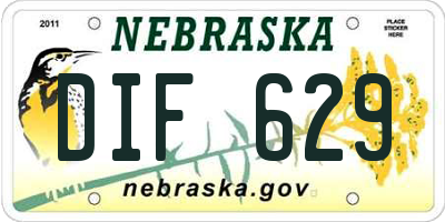 NE license plate DIF629