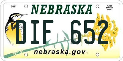 NE license plate DIF652