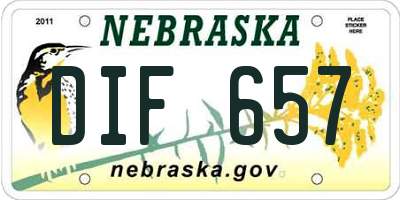 NE license plate DIF657