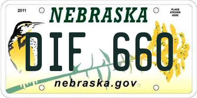 NE license plate DIF660