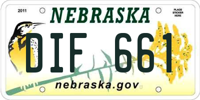 NE license plate DIF661