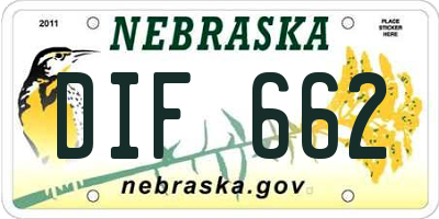 NE license plate DIF662