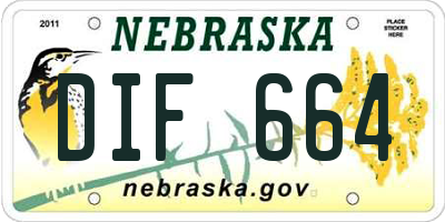 NE license plate DIF664