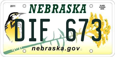 NE license plate DIF673