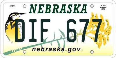 NE license plate DIF677
