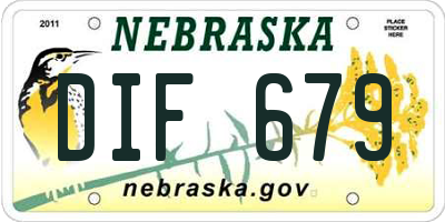 NE license plate DIF679