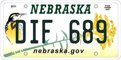 NE license plate DIF689