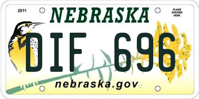 NE license plate DIF696
