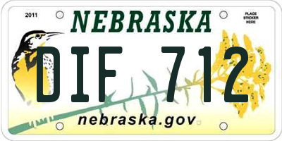 NE license plate DIF712