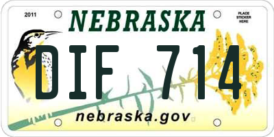NE license plate DIF714