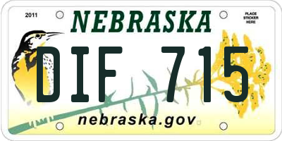 NE license plate DIF715