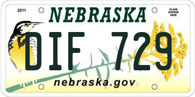 NE license plate DIF729