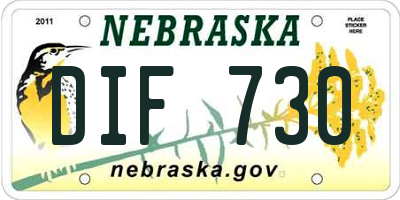 NE license plate DIF730