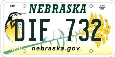 NE license plate DIF732