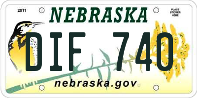 NE license plate DIF740