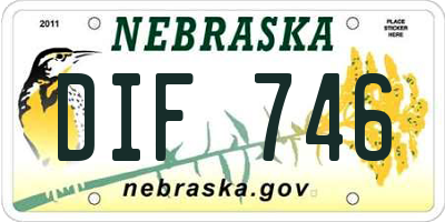 NE license plate DIF746