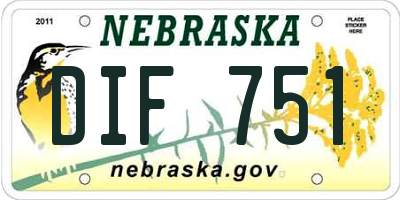 NE license plate DIF751