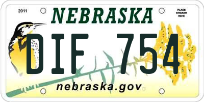 NE license plate DIF754