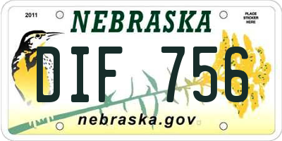 NE license plate DIF756